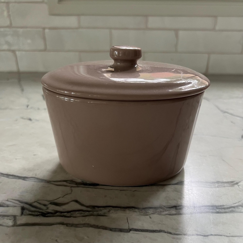 Taupe Cannister with lid from Japan‎ - midcentury